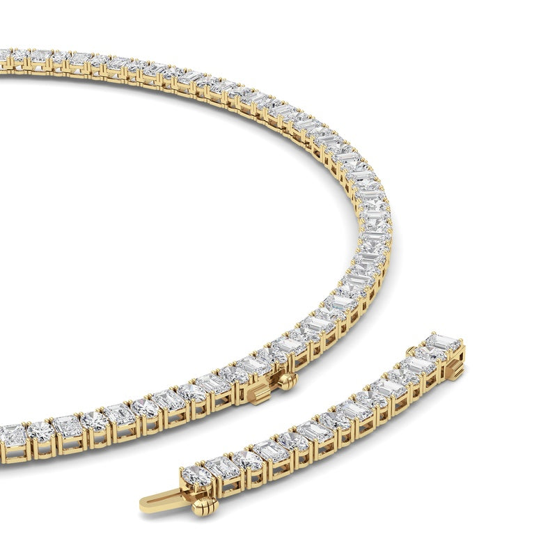 33CTW Emerald Lab Grown Diamond (F/VS ) Necklace in 14K Gold