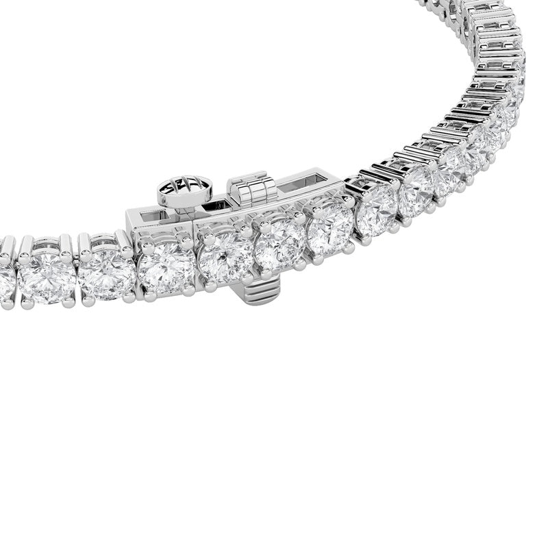 5 Cttw Four Prong Classic Tennis Bracelet in 14K White Gold Over Sterling Silver