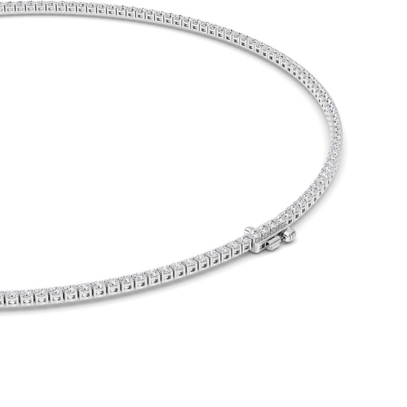 10 Cttw Round Brillinat Tennis Necklace in 14K White Gold Over Sterling Silver