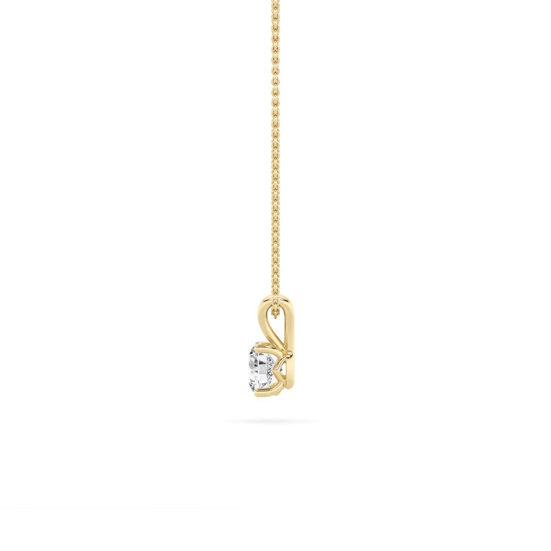 3CTW Round Shaped Lab Grown Diamond (F/VS) Split Bale Solitaire Pendant in 14K Gold