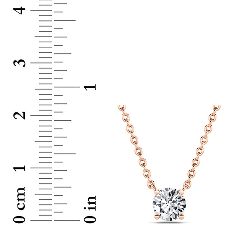 1CTW Round Shaped Lab Grown Diamond (F/VS) Solitaire Necklace in 14K Gold