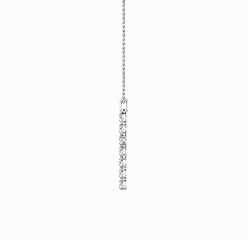 2CTW Oval Shaped Lab Grown Diamond (F/VS) Cross Pendant in 14K Gold