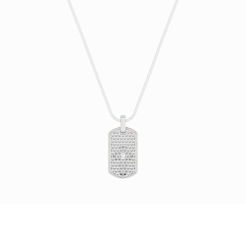 1CTW Emerald Shaped Lab Grown Diamond (F/VS) Dog Tag Pendant in 14K Gold