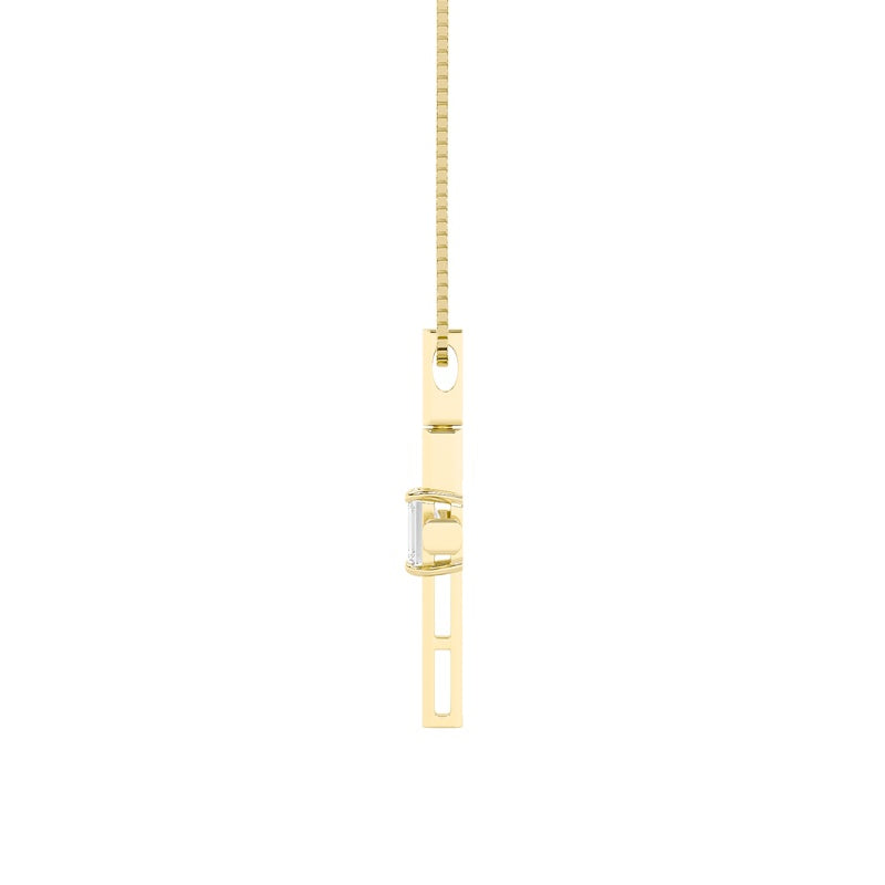 0.5CTW Emerald Shaped Lab Grown Diamond (F/VS) Cross Pendant in 14K Gold