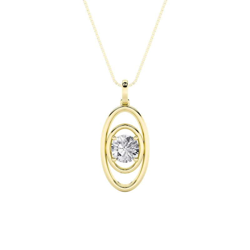 1CTW Round Shaped Lab Grown Diamond (F/VS) Concentric Fancy Pendant in 14K Gold