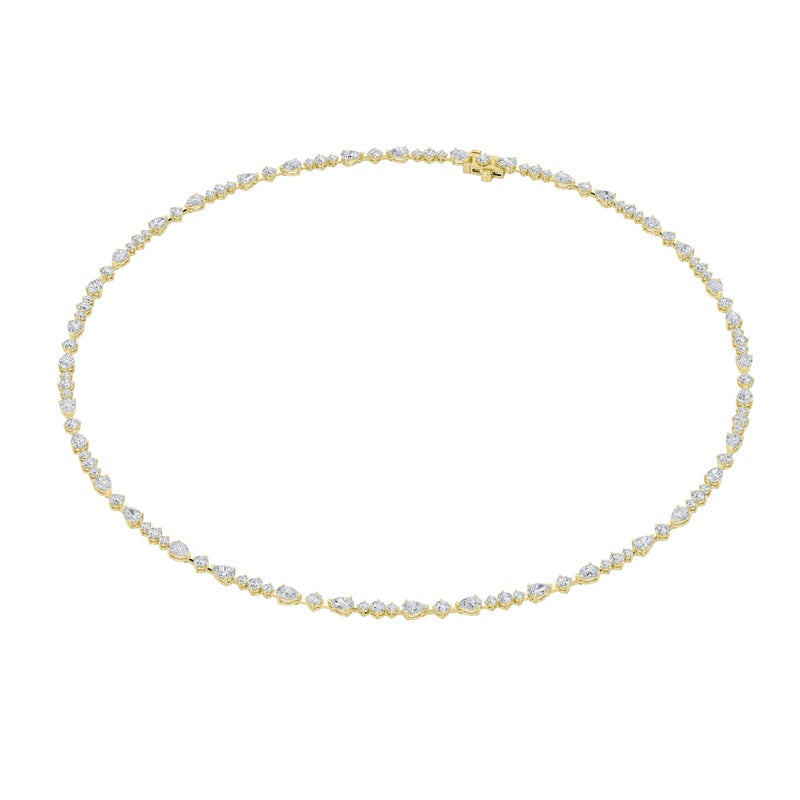 12CTW Pear Shaped Lab Grown Diamond (F/VS) Fashion Necklace in 14K Gold