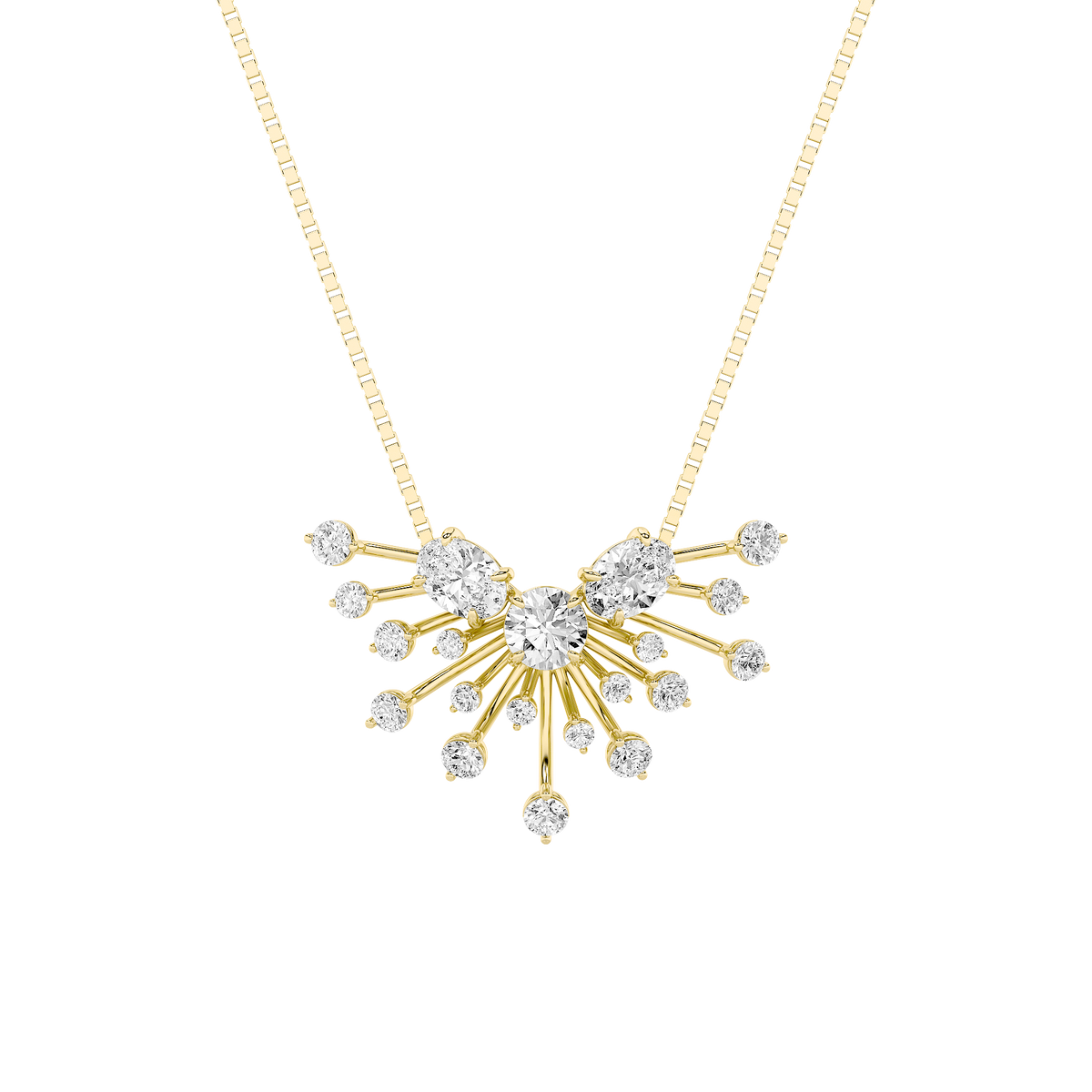 3 ct tw IGI Certified Round Lab-Grown Diamond Astralis Necklace in 14K Solid Gold - Yellow