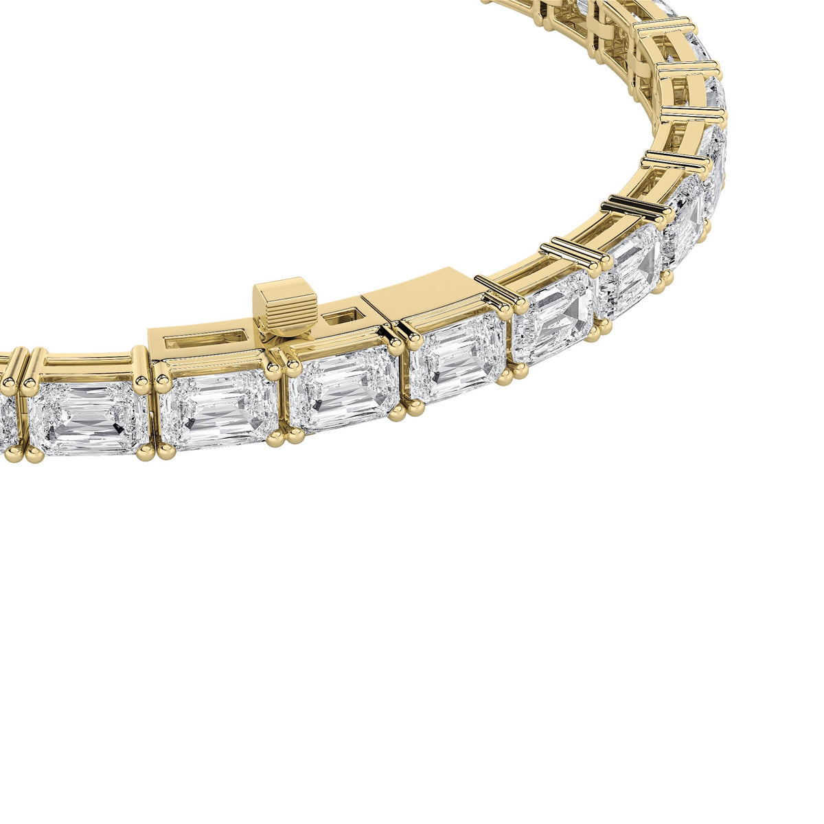 5 ct tw IGI Certified Emerald Lab-Grown Diamond Bracelet in 14K Solid Gold - Yellow