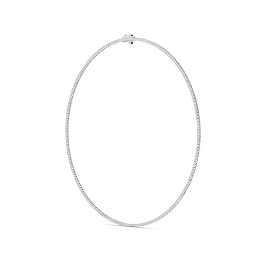 5 ct tw IGI Certified Round Lab-Grown Diamond Round Brilliant Tennis Necklace in 14K Gold over Sterling Silver - White