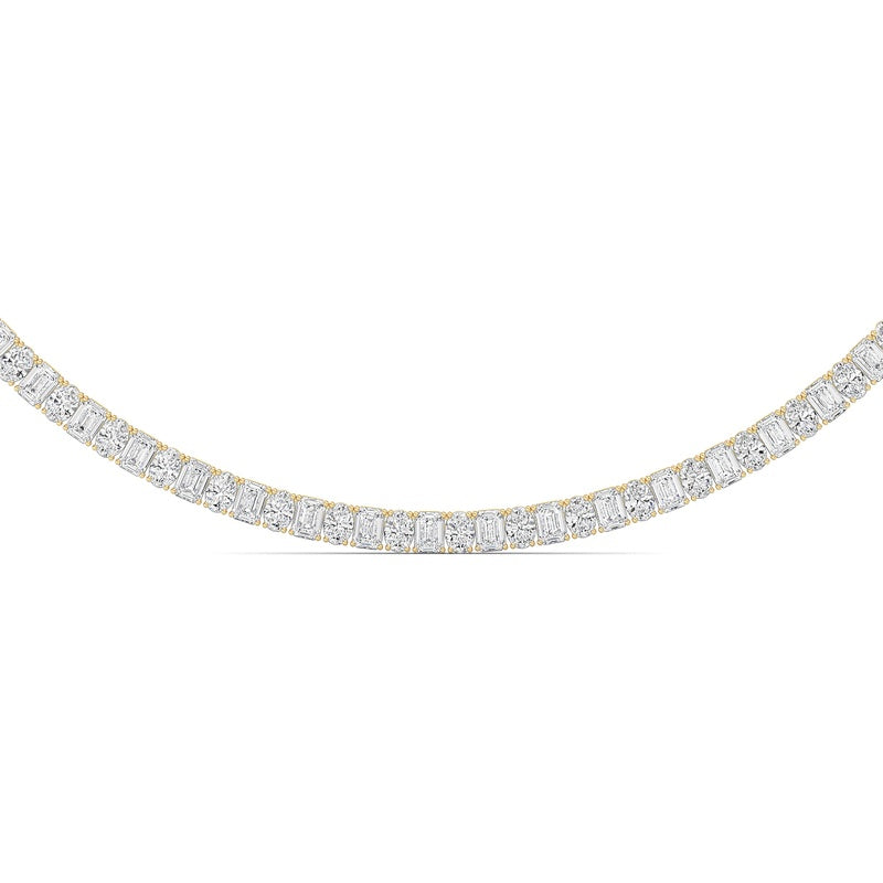 33CTW Emerald Lab Grown Diamond (F/VS ) Necklace in 14K Gold