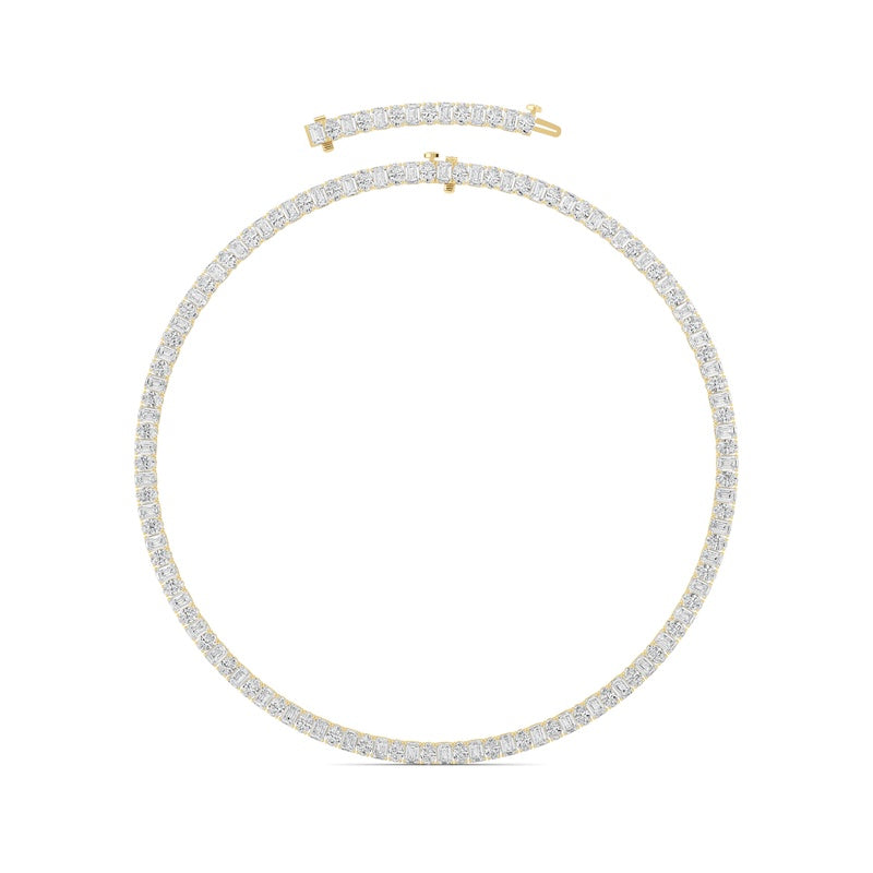 33CTW Emerald Lab Grown Diamond (F/VS ) Necklace in 14K Gold