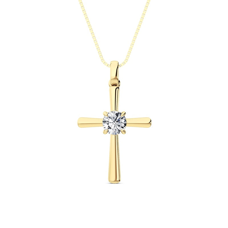 0.5CTW Round Shaped Lab Grown Diamond (F/VS) Necklace in 14K Yellow Gold