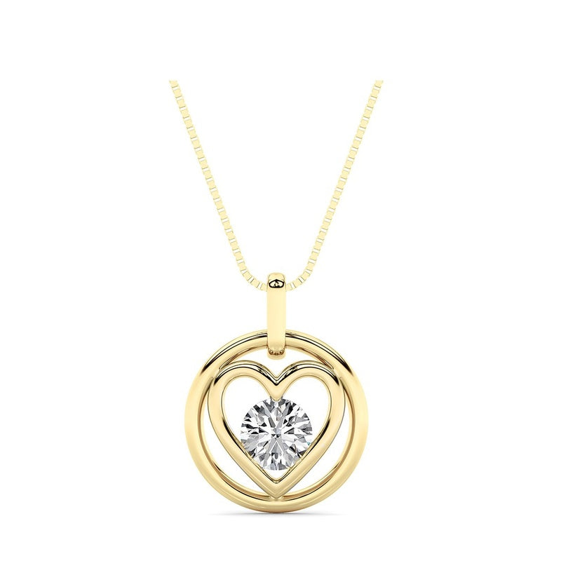 0.75CTW Round Shaped Lab Grown Diamond (F/VS) Necklace in 14K Yellow Gold