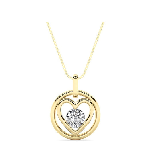 0.75CTW Round Shaped Lab Grown Diamond (F/VS) Necklace in 14K Yellow Gold