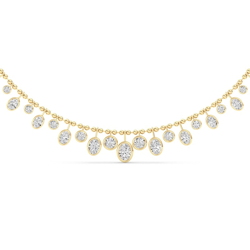10CTW MX Shaped Lab Grown Diamond (F/VS) Necklace in 14K Yellow Gold