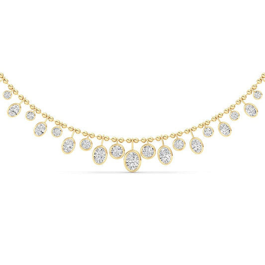 10CTW MX Shaped Lab Grown Diamond (F/VS) Necklace in 14K Yellow Gold