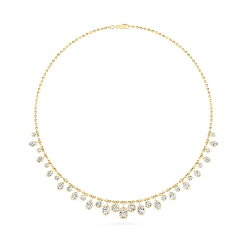 10CTW MX Shaped Lab Grown Diamond (F/VS) Necklace in 14K Yellow Gold