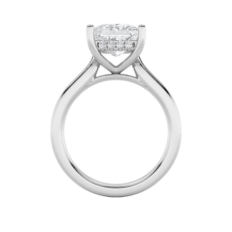 2CTW Princess Shaped Lab Grown Diamond (F/VS) Ring in 14K White Gold