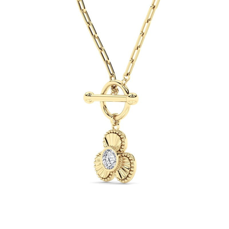 1CTW Round Shaped Lab Grown Diamond (F/VS) Necklace in 14K White Gold
