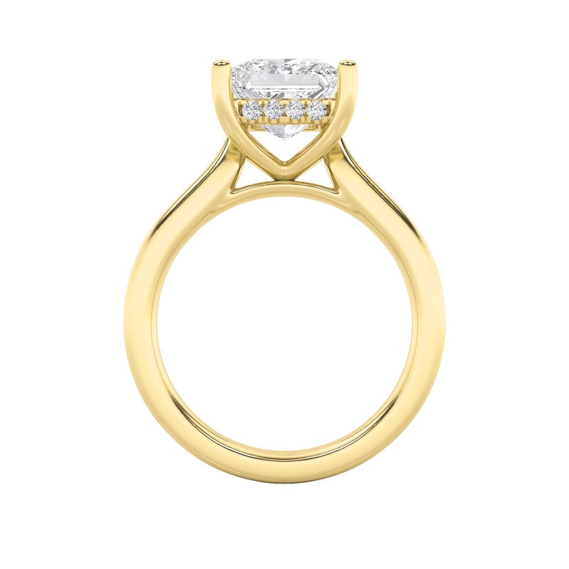 4CTW Princess Shaped Lab Grown Diamond (F/VS) Ring in 14K White Gold