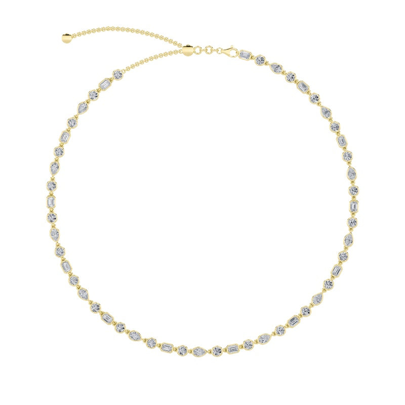 10CTW Pear Shaped Lab Grown Diamond (F/VS) Necklace in 14K Gold