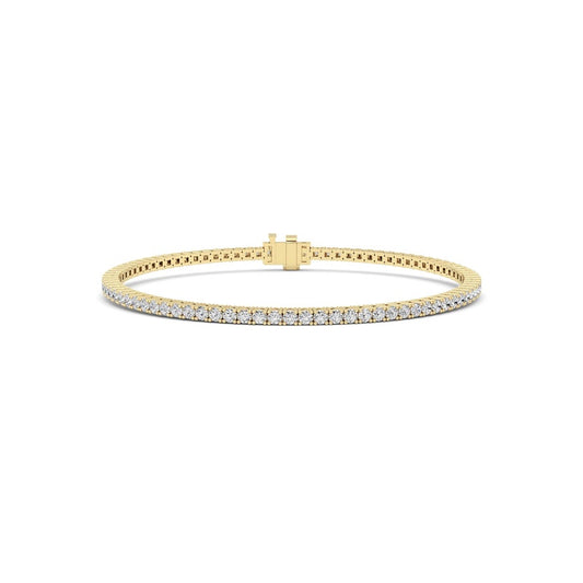 3 Cttw Four Prong Classic Tennis Bracelet in 14K Yellow Gold Over Sterling Silver