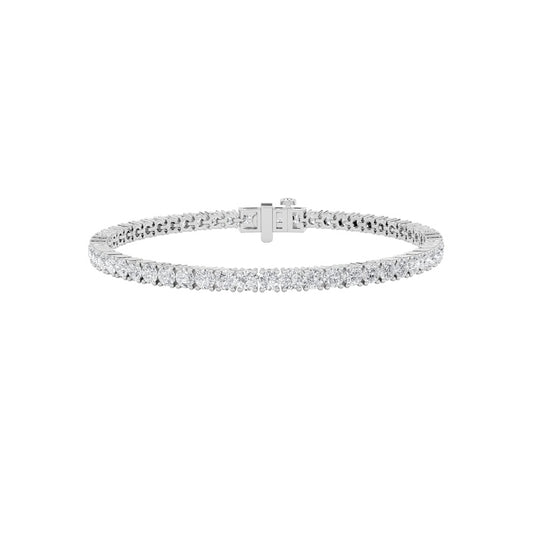 5 Cttw Four Prong Classic Tennis Bracelet in 14K White Gold Over Sterling Silver