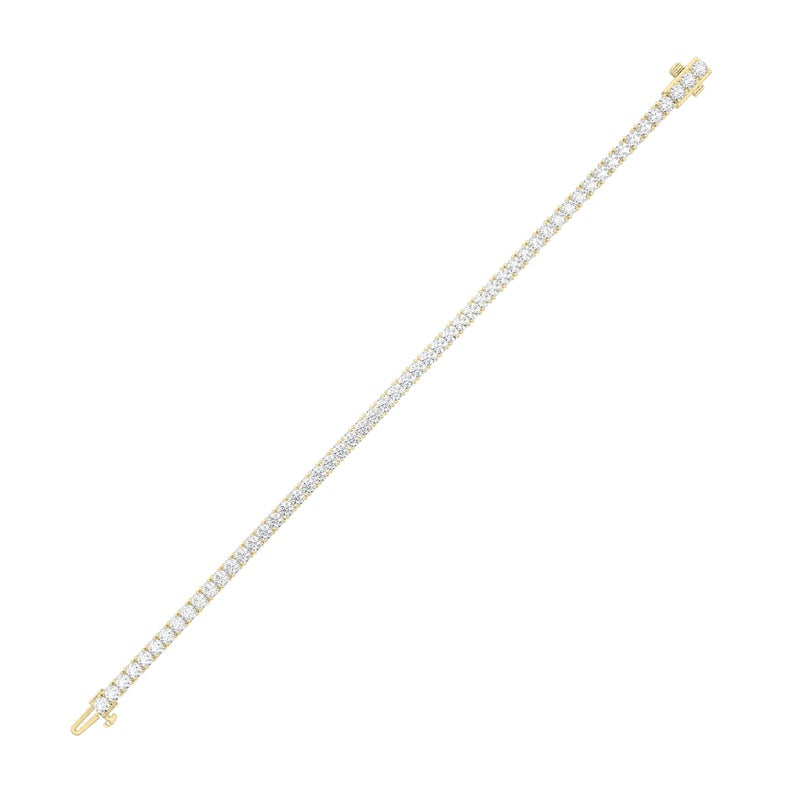 5 Cttw Four Prong Classic Tennis Bracelet in 14K Yellow Gold Over Sterling Silver