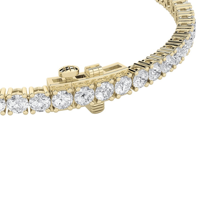 5 Cttw Four Prong Classic Tennis Bracelet in 14K Yellow Gold Over Sterling Silver