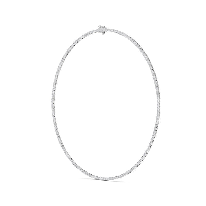 10 Cttw Round Brillinat Tennis Necklace in 14K White Gold Over Sterling Silver