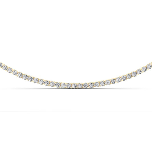 10 Cttw Round Brillinat Tennis Necklace in 14K Yellow Gold Over Sterling Silver