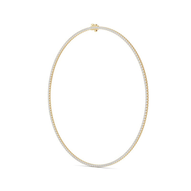 10 Cttw Round Brillinat Tennis Necklace in 14K Yellow Gold Over Sterling Silver
