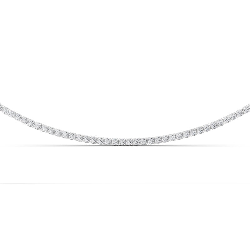 5 Cttw Round Brillinat Tennis Necklace in 14K White Gold Over Sterling Silver