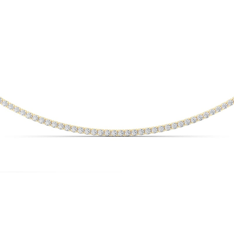 5 Cttw Round Brillinat Tennis Necklace in 14K Yellow Gold Over Sterling Silver