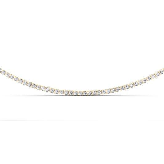 5 Cttw Round Brillinat Tennis Necklace in 14K Yellow Gold Over Sterling Silver