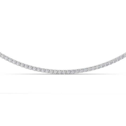 7 Cttw Round Brillinat Tennis Necklace in 14K White Gold Over Sterling Silver