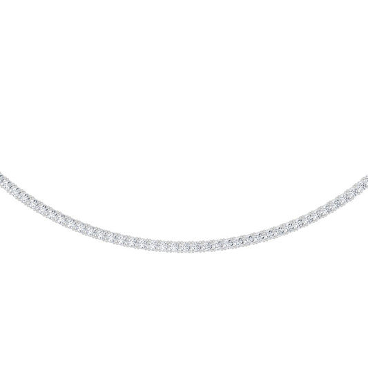 10 Cttw Classic Tennis Necklace in 14K White Gold