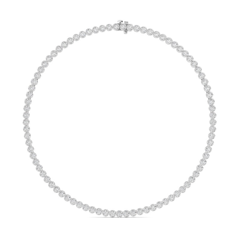 7 Cttw Bezel Set Tennis Necklace in 14K White Gold