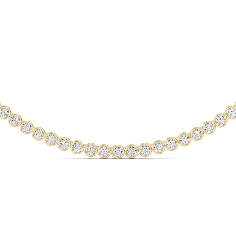 7 Cttw Bezel Set Tennis Necklace in 14K White Gold