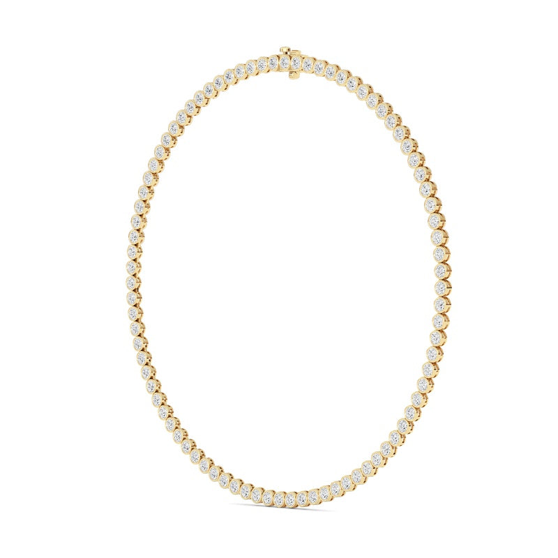 7 Cttw Bezel Set Tennis Necklace in 14K White Gold