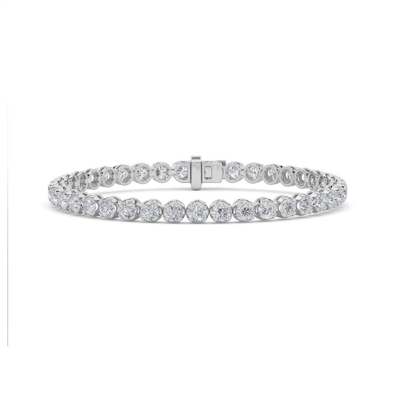 7CTW Round Shaped Lab Grown Diamond (F/VS)  Bracelet in 14K Gold