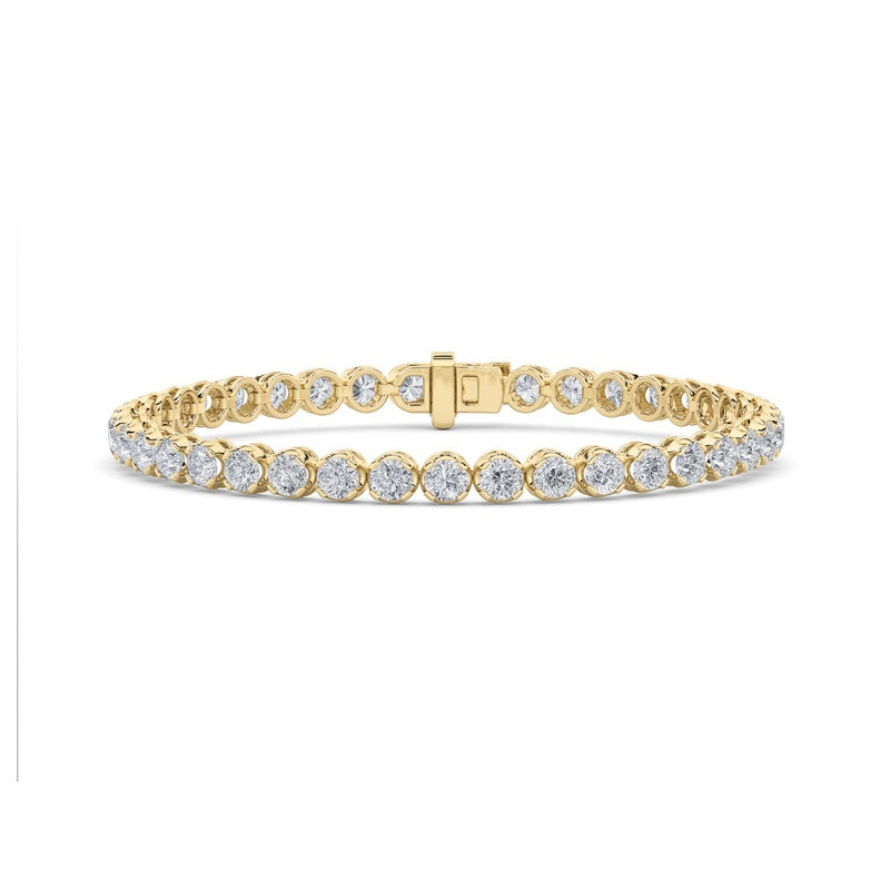 7CTW Round Shaped Lab Grown Diamond (F/VS)  Bracelet in 14K Gold