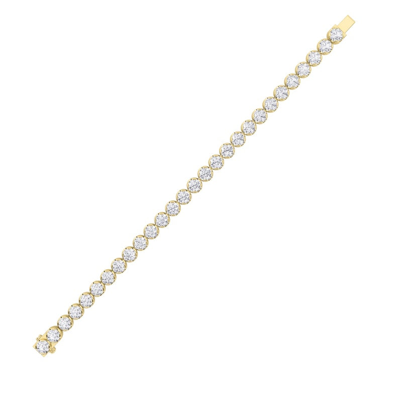 7CTW Round Shaped Lab Grown Diamond (F/VS)  Bracelet in 14K Gold