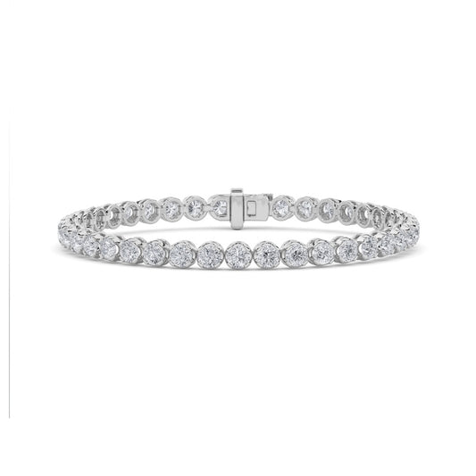 9CTW Round Shaped Lab Grown Diamond (F/VS)  Bracelet in 14K Gold