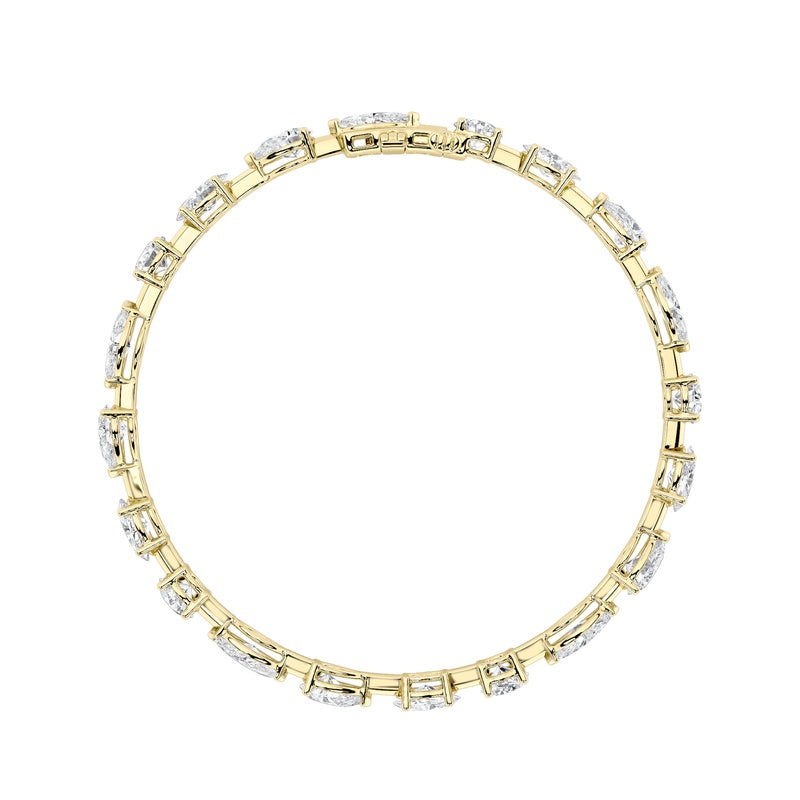 10CTW Mix Shaped Lab Grown Diamond East & West Bracelet in 14K Gold (F/VS)