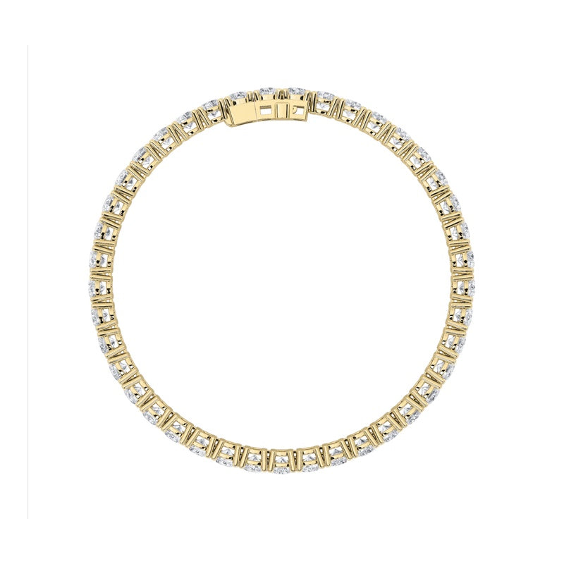 10CTW Round Shaped Lab Grown Diamond Tennis Bracelet in 14K Gold (F/VS)