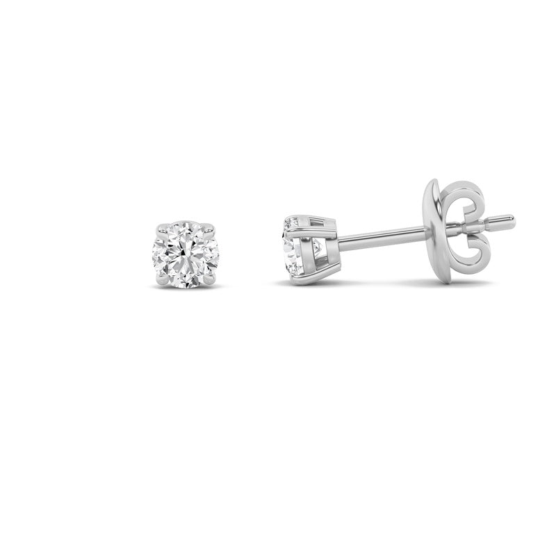 0CTW Round Shaped Lab Grown Diamond (G/VS) Earring in Silver
