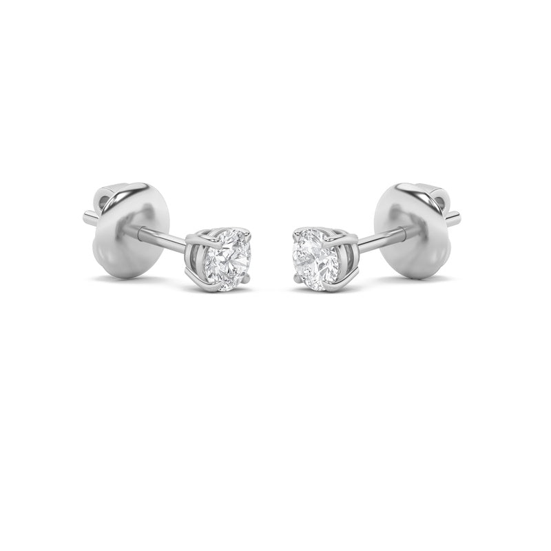 0CTW Round Shaped Lab Grown Diamond (G/VS) Earring in Silver