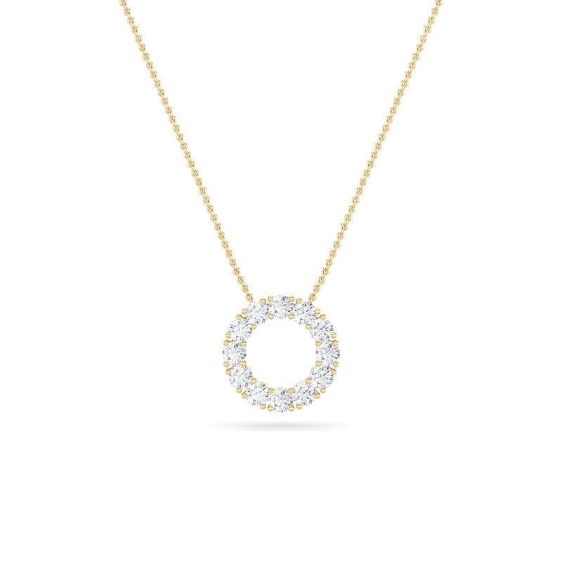 2CTW Round Shaped Lab Grown Diamond (F/VS) Circle Pendant in 14K Gold