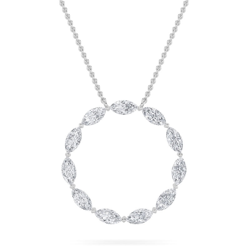 2.25CTW Marquise Shaped Lab Grown Diamond (F/VS) Circle Necklace in 14K Gold